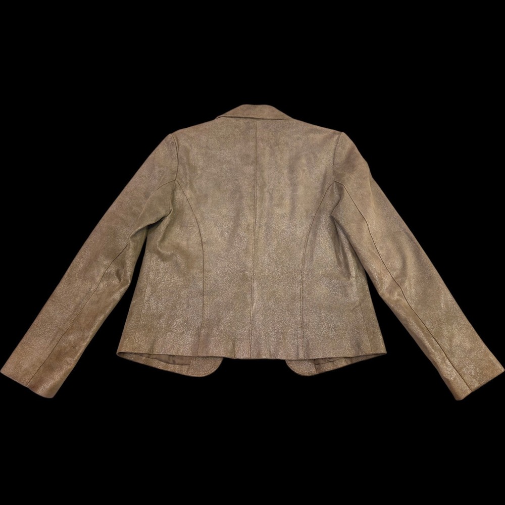 SORBE Sz Medium Suede Leather‎ Jacket Brown Metallic - Picture 2 of 10